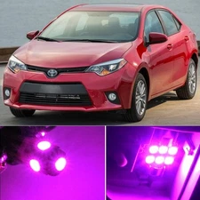 8 x Premium Hot Pink LED Lights Interior Package Kit for Toyota Corolla