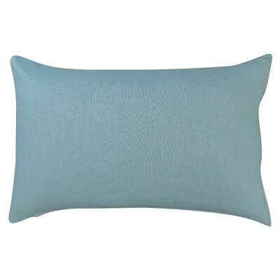 100% Leinen Boudoir Kissenbezug in Aqua Blau. Modern & Minimalistisch. 17x12''