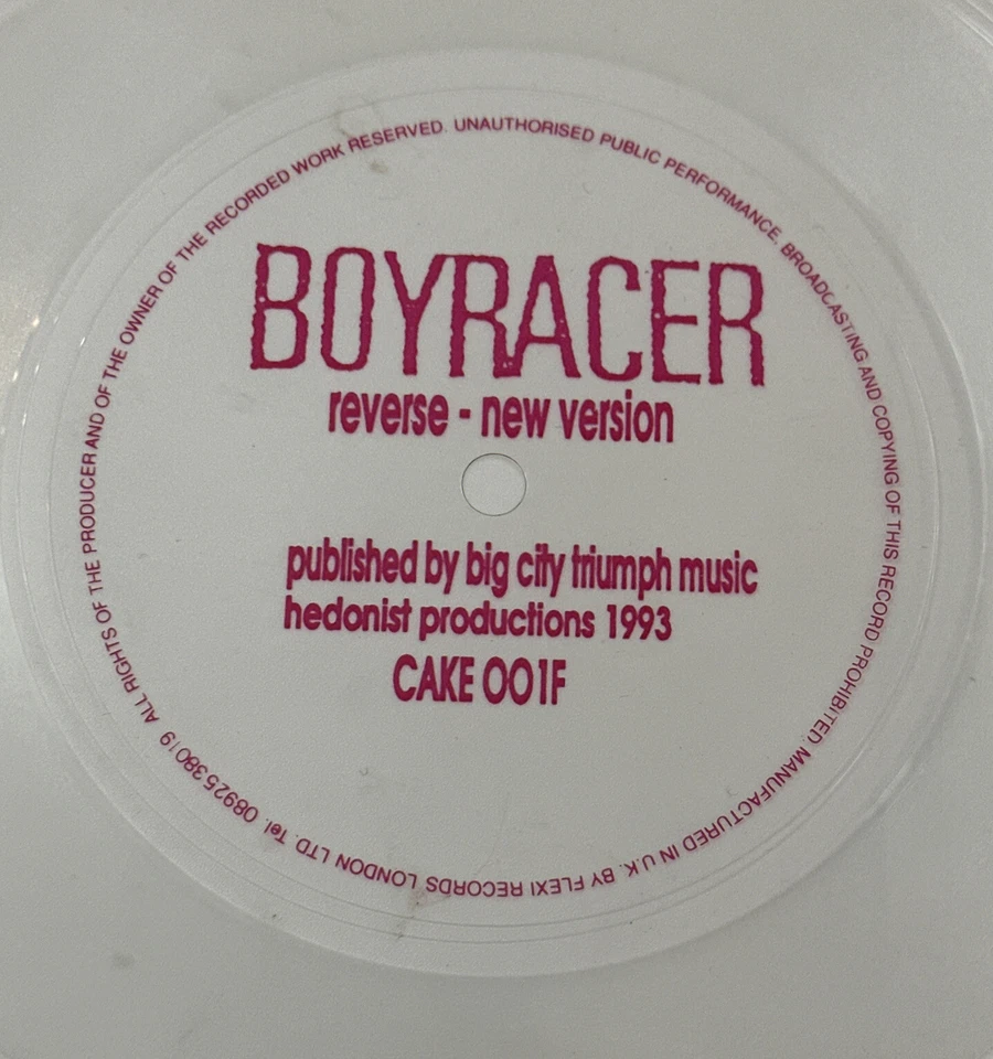 Boyracer - 285 Clock Cake 7” Flexi Disc Record Single Sided Indie Rock EX / EX - Image 4 of 4