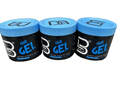L3vel3 LV3 Super Strong Hold Hair Gel Flake-Free Formula 16.9oz/500ml-NEW.  3 PK