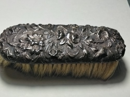 Antique Jacobi & Co. repousse floral sterling silver clothing brushes no monogam - Picture 22 of 24