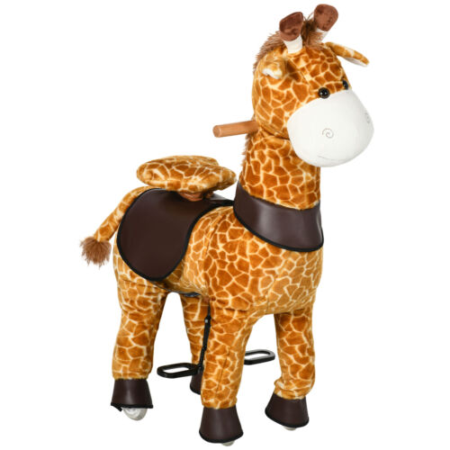 HOMCOM Cavallo a Dondolo con Ruote a Forma di Giraffa per Bambini da 3-6 Anni - Foto 1 di 10