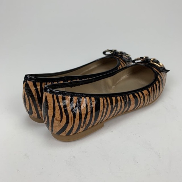 Sofft Womens Nalda Ballet Flat Shoes Black Tan Zebra Cork Upper Buckle 8.5 M New | eBay
