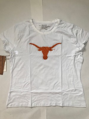 Retro Brand University of Texas Longhorns Women's White T-Shirt Orange  Horns 2XL | eBay