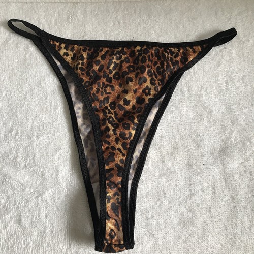 Stretchy. , Brown, Blue. Leopard print. 2 pack Thongs. Size M 6. New - Picture 3 of 6