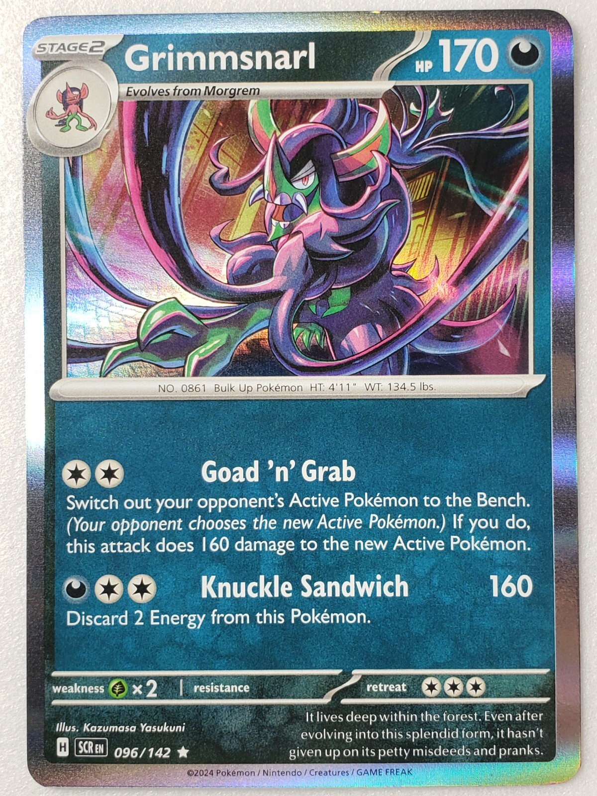 HOLO Grimmsnarl 096/142 NM / M - Stellar Crown Pokemon Card $2 Combined Shipping