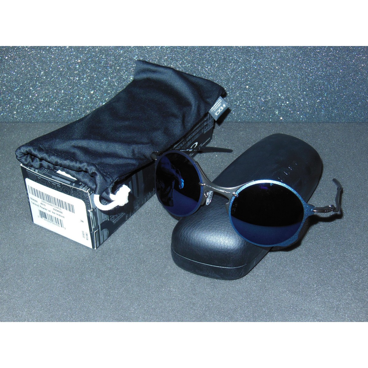 New Oakley Tailend Sunglasses Pewter/Ice Iridium Round Retro
