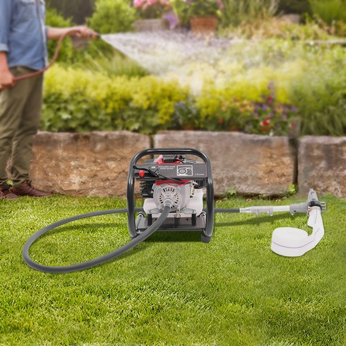 1.5" 2 Stroke Gas Powered Gasoline Water Pump, Portable Semi-Trash Water Pump