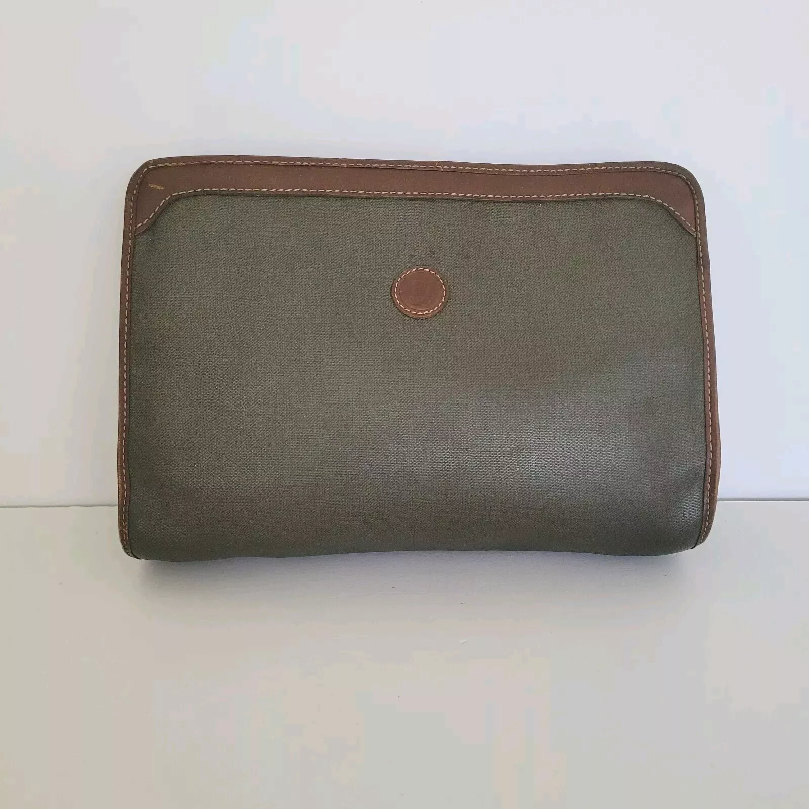 Pochette zippée pochette Christian Dior Pochette trousse de toilette pochette verte marron vintage