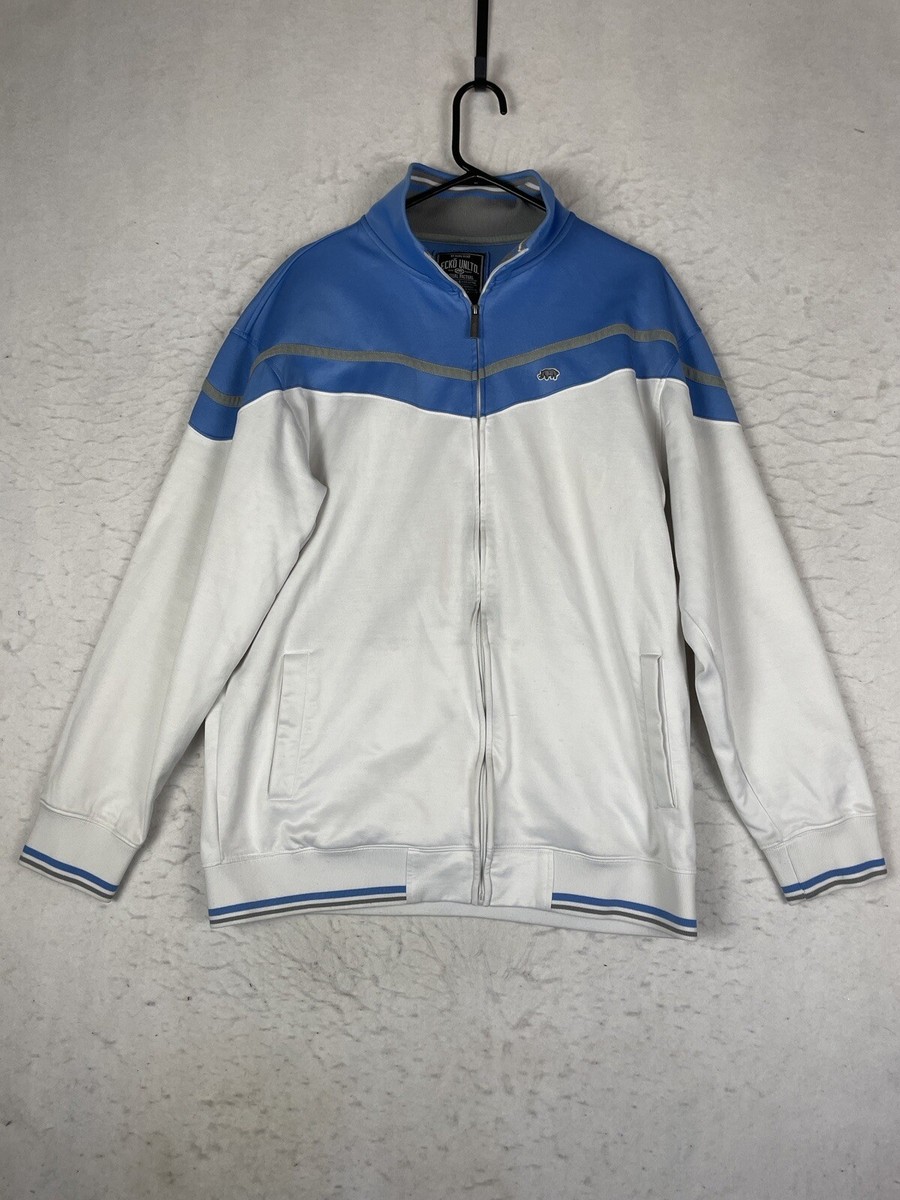 Ecko Unltd Jacket Mens XL White Baby Blue Full Zip Track
