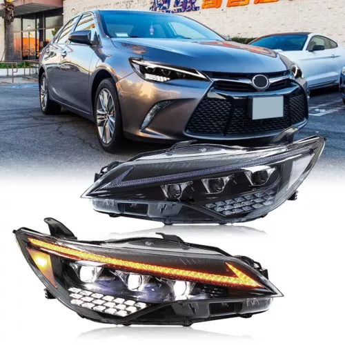 For Toyota Camry 2015-2017 Black LED Projector DRL Headlights Sequential Turn - Picture 18 of 18