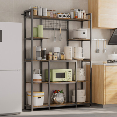 XXL Bakers Rack Kitchen Hutch Cabinet 5-Tier Koffee Kitchen Storage Shelf Rack  