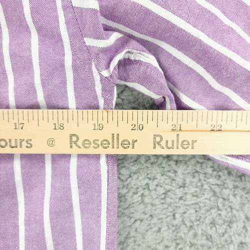 J Peterman Shirt Mens Small Purple Stripe Oxford Business Casual Office Travel - Picture 10 of 15