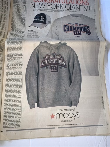 Newark Star Ledger Newspaper 2-4-08 Giants Super Bowl XLII Champs BONUS NY POST - Picture 10 of 22