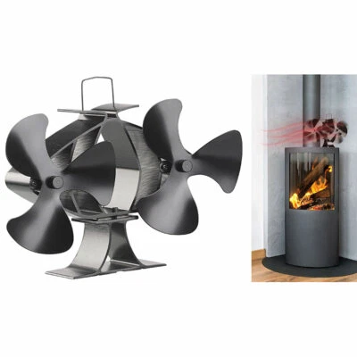 CARLO MILANO Stromloser Kaminofen-Doppel-Ventilator, je 3 Lüfter-Blätter, ab 65 °C