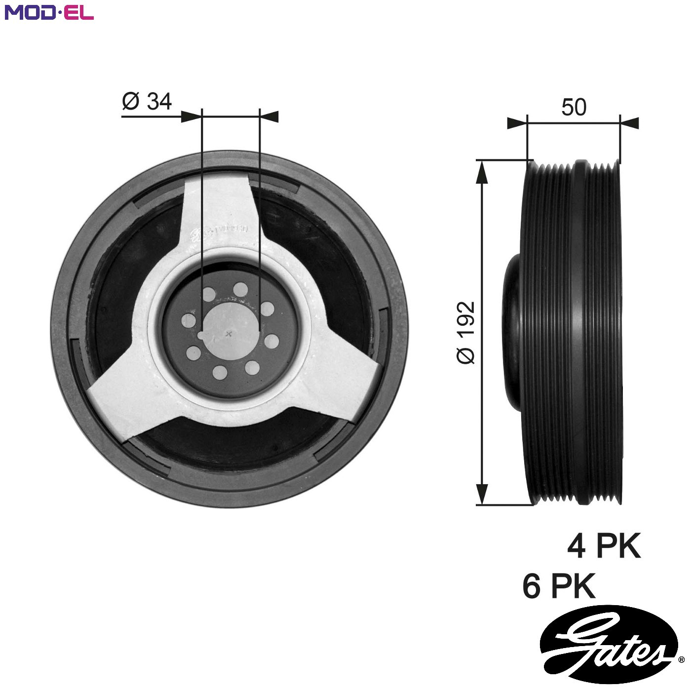 Gates TVD1030 Crankshaft Belt Pulley - Image 9