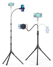 Phone Tripod, 92" Cell Phone Stand with 15" Gooseneck, Remote and Phone Holde...