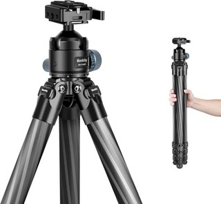 Manbily WZ 324PA Carbon Fibre Tripod Camera Shooting 32mm Tube 360° Ball Head