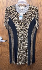 Michael Kors Camel And Black Leopard Print Dress Sz XL NWT