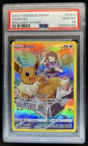 2022 Pokemon SWSH Brilliant Stars Eevee Trainer Gallery Holo #TG11/TG30 PSA 10