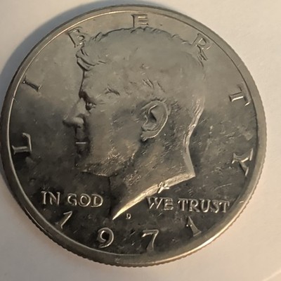 1971-D Kennedy Half Dollar 50C Business Strike KM#202a Clad Copper-Nickel