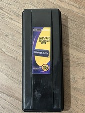 Alpha Fellowes Cassette Tape Storage Case Box Holds 15 Tapes Model 83200