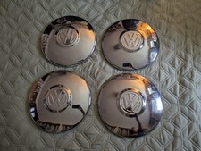 Set Of 4 Vintage 10 Vw Beetle Chrome Hubcaps - 10 Wheel Cover Volkswagon