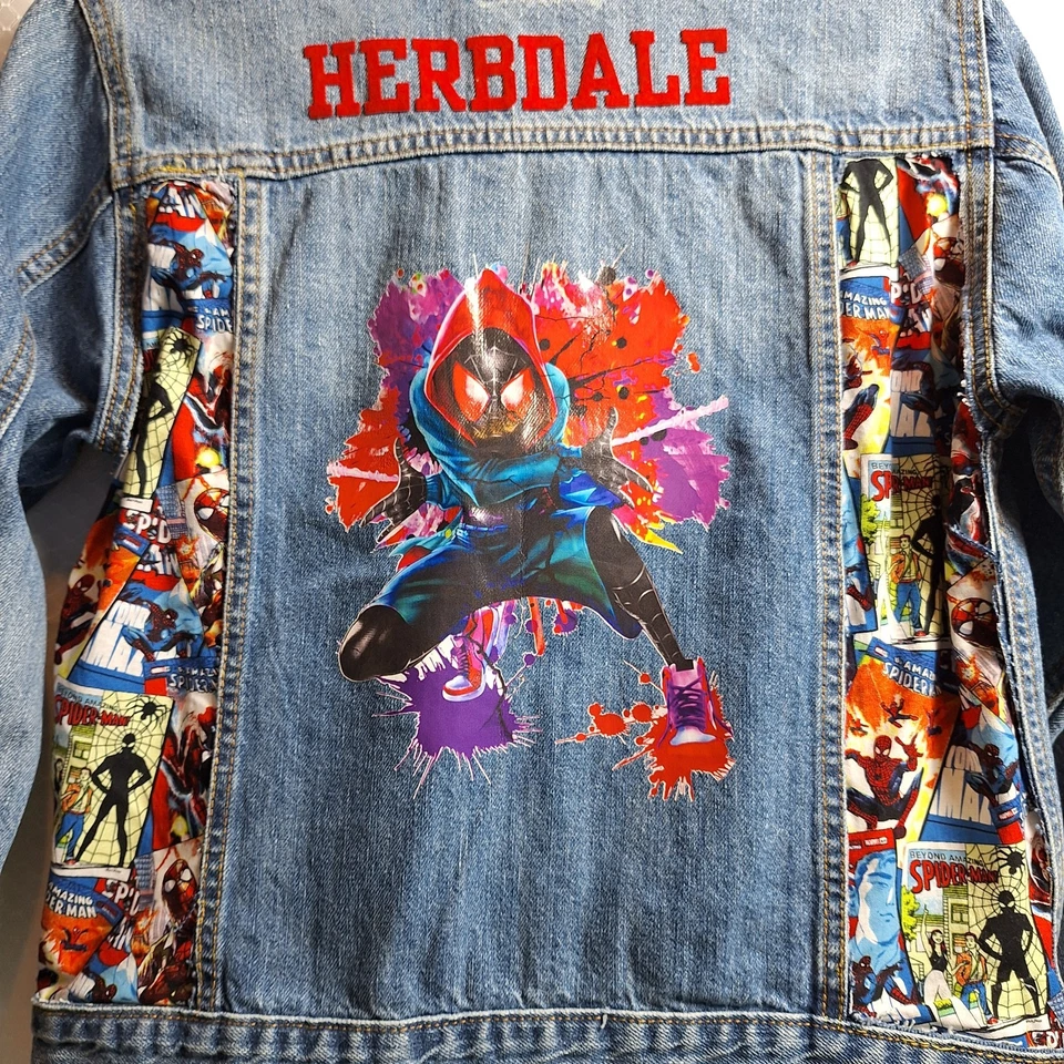 THE CHILDRENS PLACE Herbdale Spider-Man Denim Jean Chaqueta Niño Talla 10/12 (L) Azul Foto 3 de 4