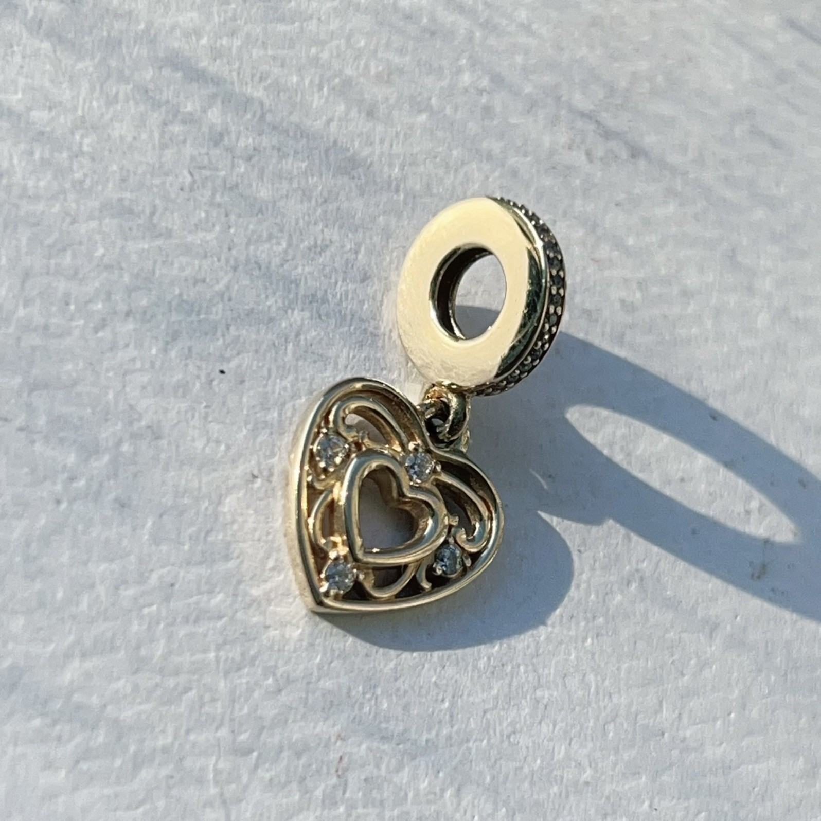 Authentic Pandora 14k solid gold dangle charm rom… - image 2