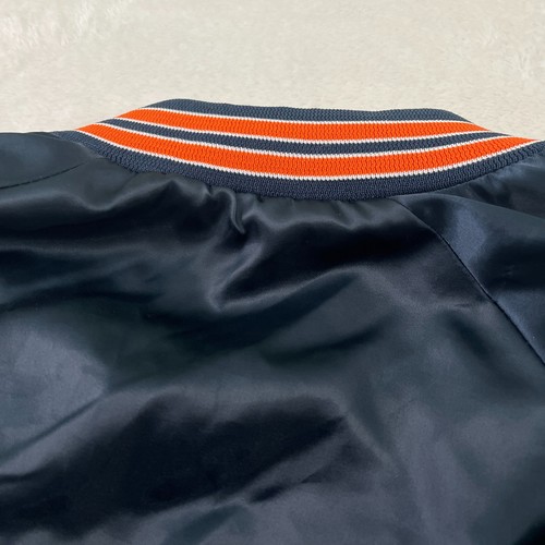 Giacca uomo Chicago Bears linea gesso XL blu scuro raso bomber NFL vintage - Foto 8 di 9