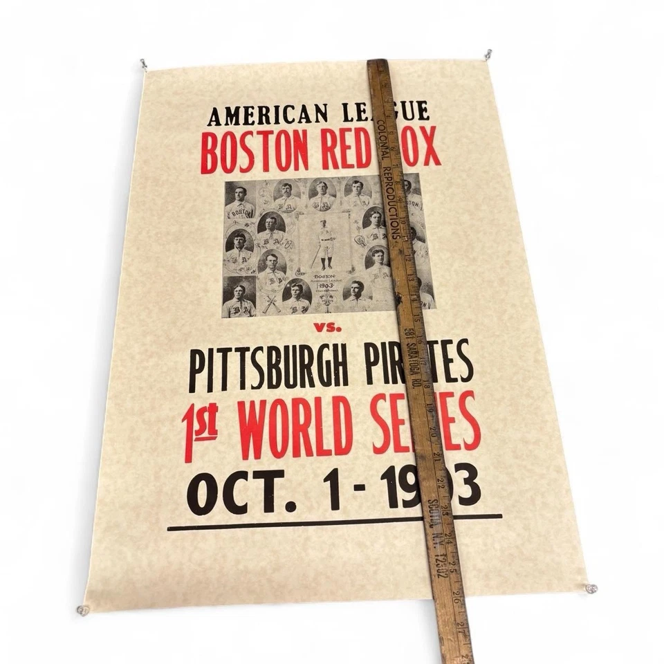 1903 World Series Boston Red Sox vs. Pittsburgh Pirates baseball poster - Image 3 of 4