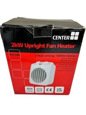 Center 2kW Upright Fan Heater 2 Heat Settings Adjustable Thermostat Portable