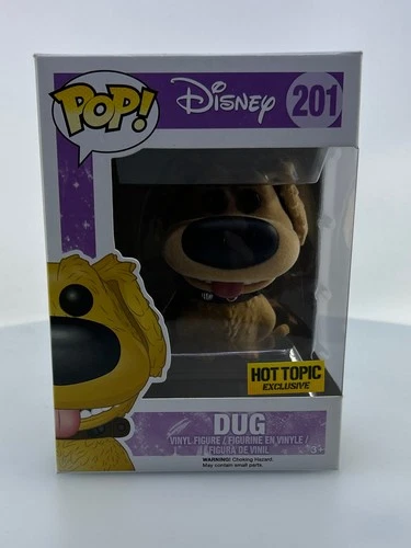 Funko POP! Disney Pixar Up Dug Flocked #201 Hot Topic Exclusive DAMAGED BOX