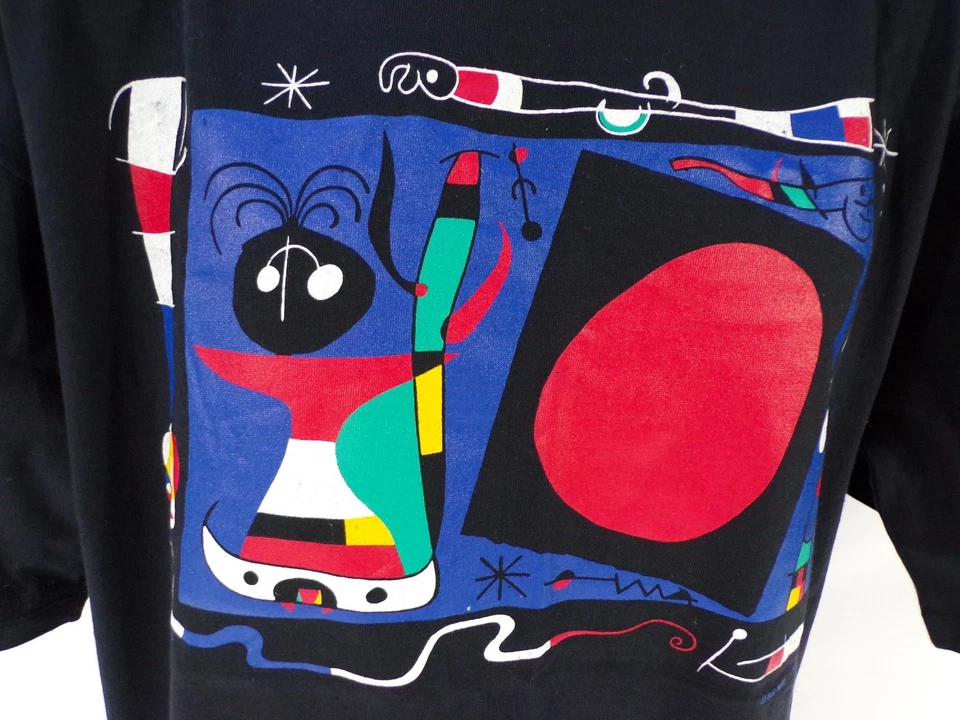 Camiseta De Colección Rara Joan Miro Art 1995 Barcelona Para Hombre XL Negra 100% Algodón G25 Foto 2 de 4