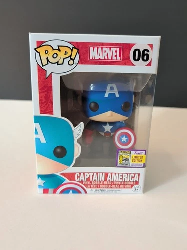 Funko Pop Vinyl: Marvel Captain America 06 (2017 SDCC) Comic Con LE Sticker