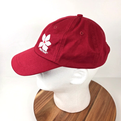 Marmot Red Hat One Size Adjustable Cotton Flower Logo