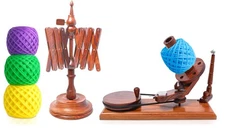 Large Handcrafted Wooden Yarn Winder & Swift – Rosewood Brown Ball Winder for...