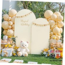 Arch Cover Set of 2-7.2 and 6ft Arch Backdrop Cover Spandex 7.2FT 6FT Beige