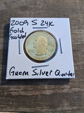 2009 S SILVER GEM PROOF GUAM TERRITORIES QUARTER 90% SILVER/ Gold Guilded