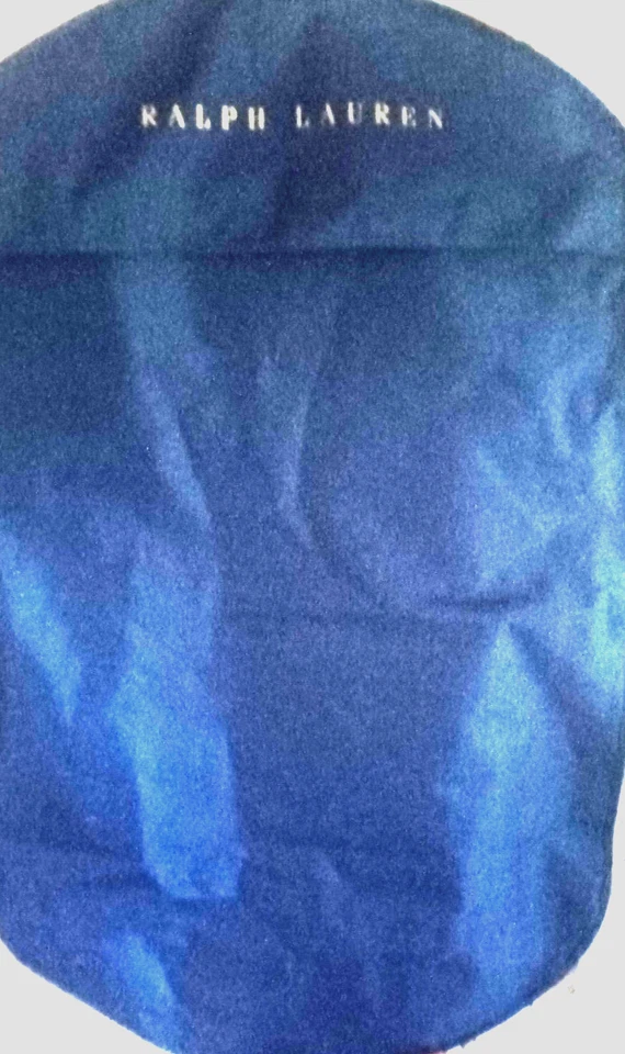 Ralph Lauren Bolso de Ropa Azul Letras Doradas Nylon Lona Madera Colgador 39"x24" Foto 2 de 4