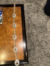 Western Turquoise Metal Concho Leather Belt Cheetah Print Made In USA