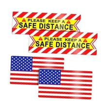 American Flag Car Reflective Magnetic Stickers, 4PCS Keep a Safe Style A B