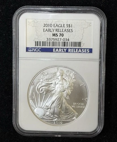 2010 1oz Fine Silver American Eagle Early Releases MS70 NGC SEE PICS & DESCRIP