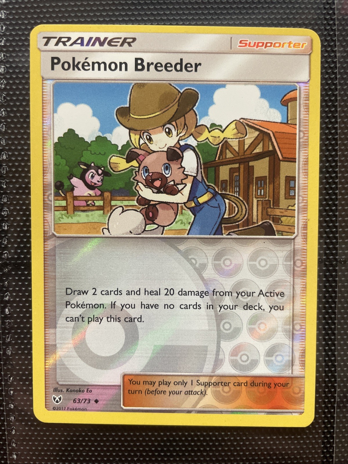 Pokemon Breeder Reverse Holo Shining Legends 63/73 LP