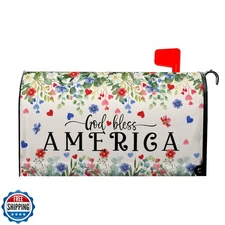 VentuCoven God Bless Patriotic Mailbox Covers 4th of July Mailbox Cover Magne
