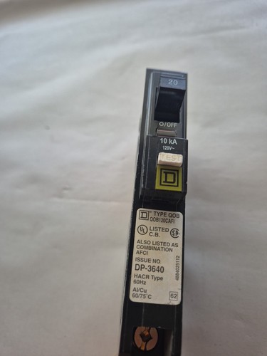 Square D Circuit Breaker #QOB120CAFI DP3640 120V 20A 1 pole - Picture 2 of 8
