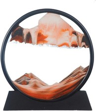 12" Moving Sand Art Picture Round Glass 3D Deep Sea Sandscape in Motion Display.