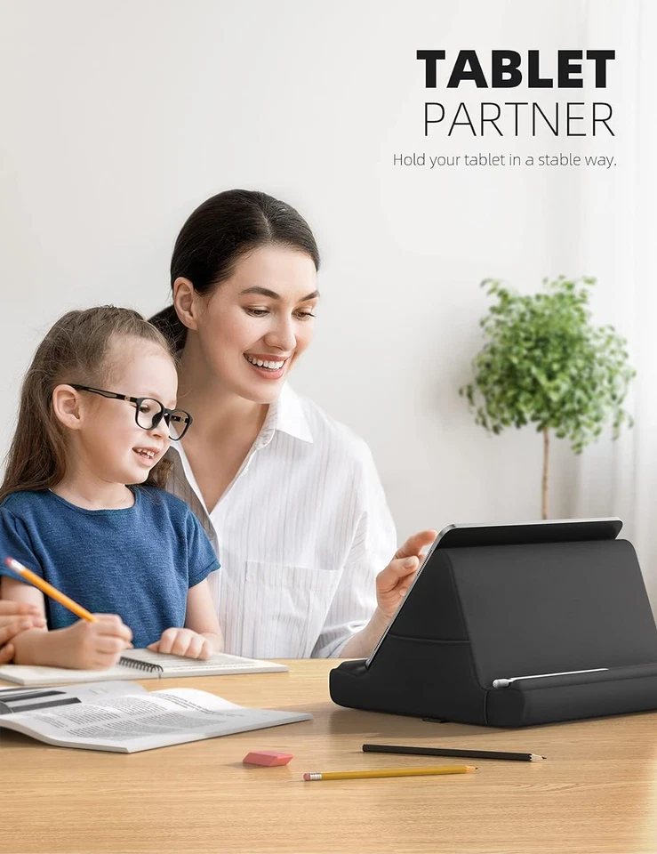 Tablet Pillow Holder Stand - Tablet Pillow Soft Pad Dock for Lap, Bed and Desk w - Image 3 of 4