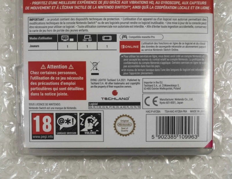 DYING LIGHT - PLATINUM EDITION SWITCH FR OCCASION (GAME IN ENGLISH/FRANCAIS/DE/E, photo 3 sur 5