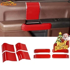 8pcs Interior Door Handle Panel Trim Cover Overlay Kit For Ford F150 2015-20 Red